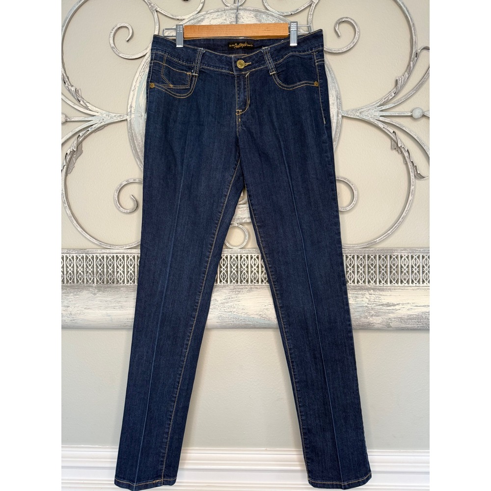 Vintage Y2K Southpole Womens Size 9 Dark Wash Embroidered Straight Leg Jeans EUC